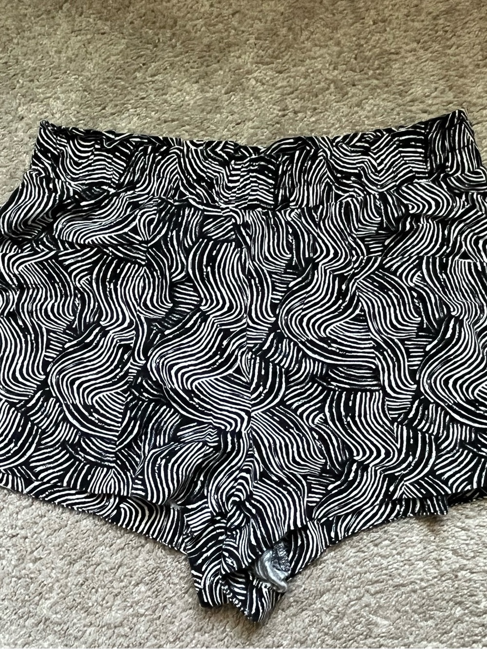 A New Day Black and White Abstract Wave Shorts